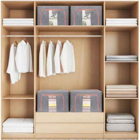 DAWNTREES Collapsible Storage Boxes, Storage Boxes for Clothes,Grey