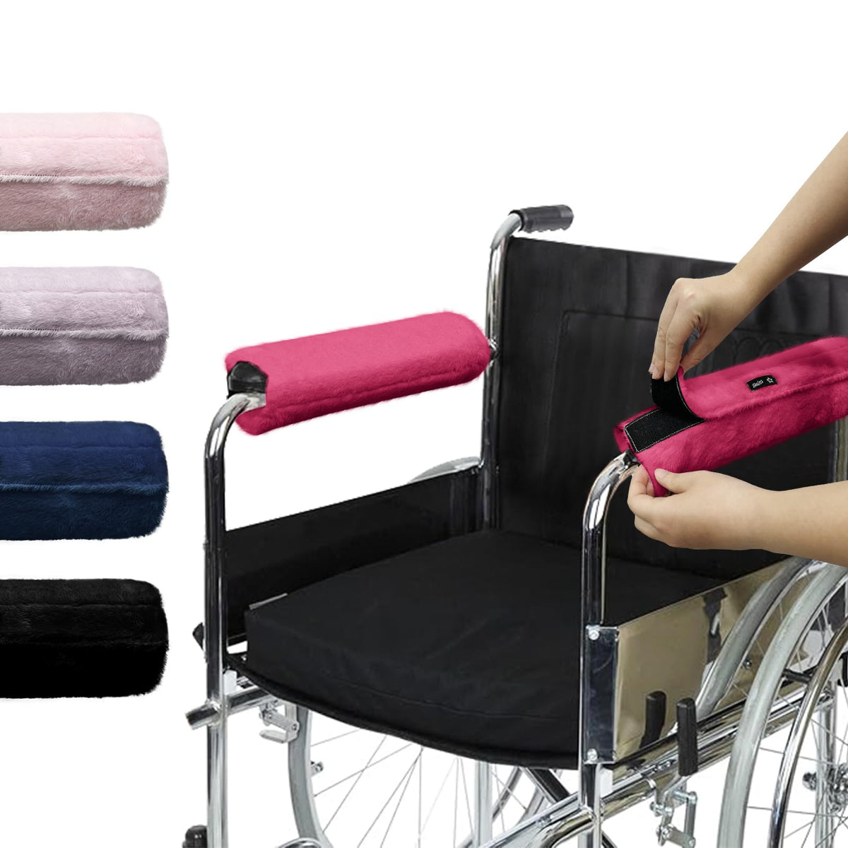 SPRING SEAON Wheelchair Armrest Pads Covers Fuzzy Desk Chair Arm Pads Soft