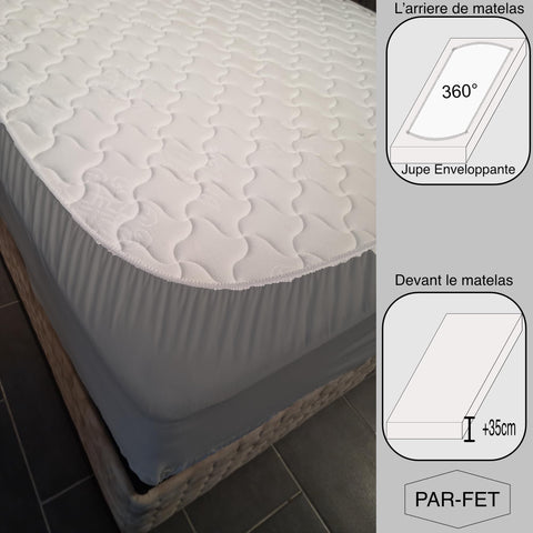 Cotton Mattress Protector, Waterproof, Quilted with Anti-Allergic, Anti Dust Mite, Soft and Quiet, Breathable (Grey, 140 x 200 cm)