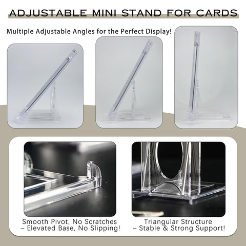 HZHSSG Mini Card Display Stand,Adjustable Premium Acrylic Trading Card Stand for Graded Card Sports Card Trading Card PSA Card Baseball Card (6)