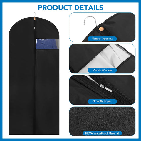 2 Pack Dress Bags Covers Long, PEVA Garment Bags, Dress Covers 60cm*140cm