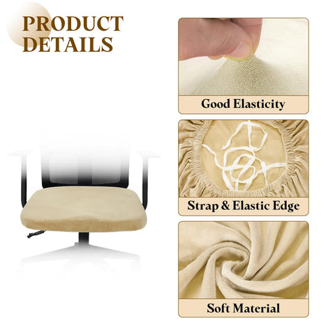 sourcing map Office Chair Cover, Stretchable Soft Rotating Chair Slipcover Washable Desk Computer Seat Cover Protector for Office Home, L(45-48cm)