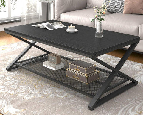 LVB Coffee Table for Living Room Coffee Tables With Storage 120cm Black Oak