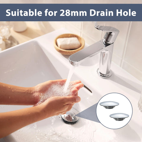 2 Pcs Bathroom Sink Push Button Replacement Parts, Easy Pop Up Bathroom Sink, 66mm Push Button Pop Up Sink Waste Drain Stopper