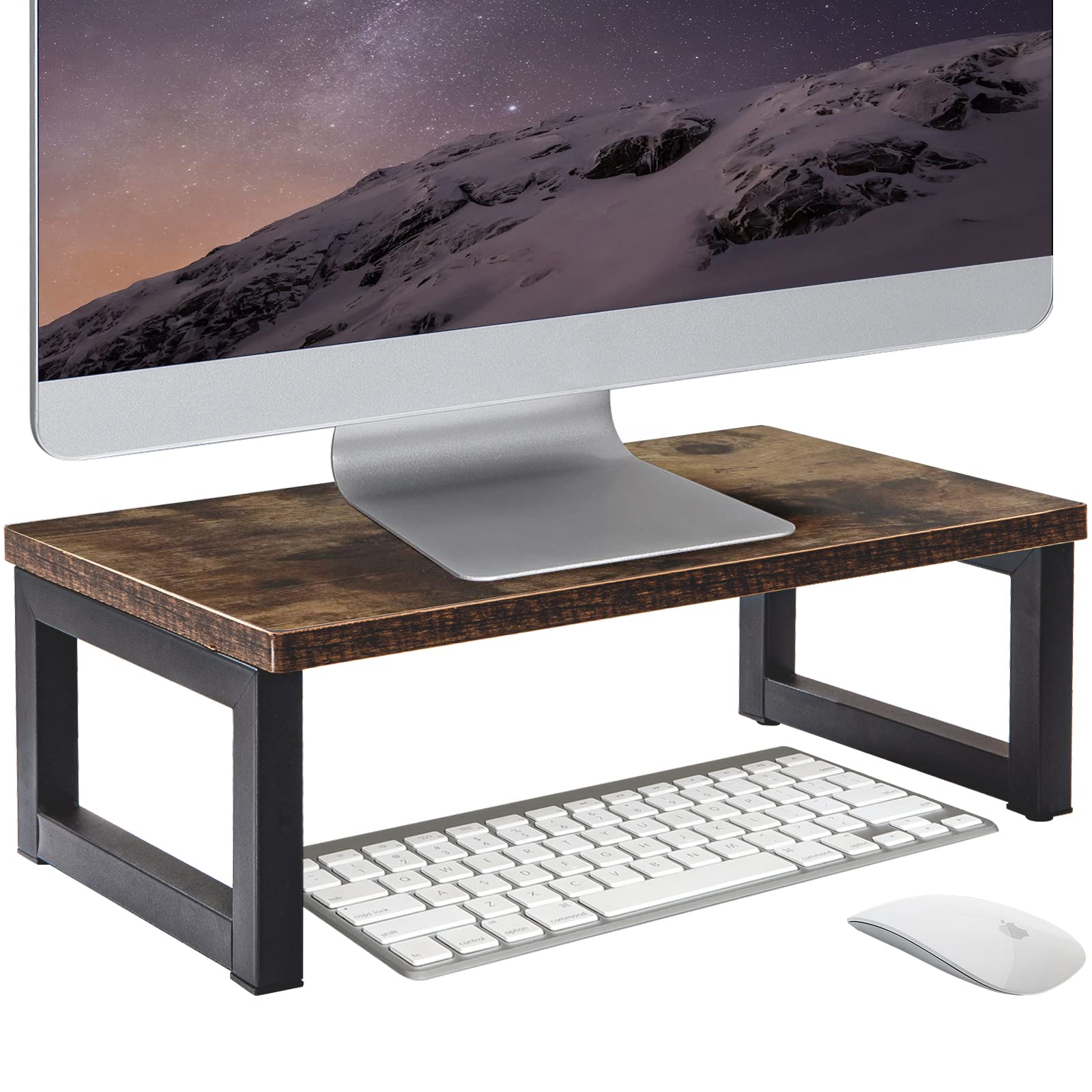 OROPY Wood Monitor Stand Riser, Computer Screen Riser for Office 40x23x14cm