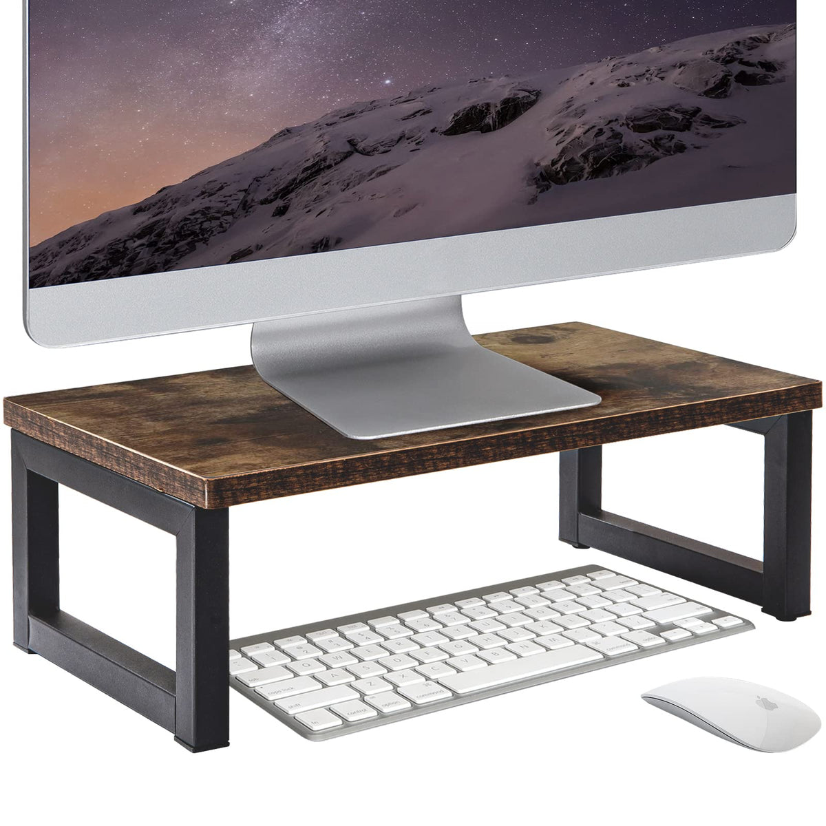 OROPY Wood Monitor Stand Riser, Computer Screen Riser for Office 40x23x14cm