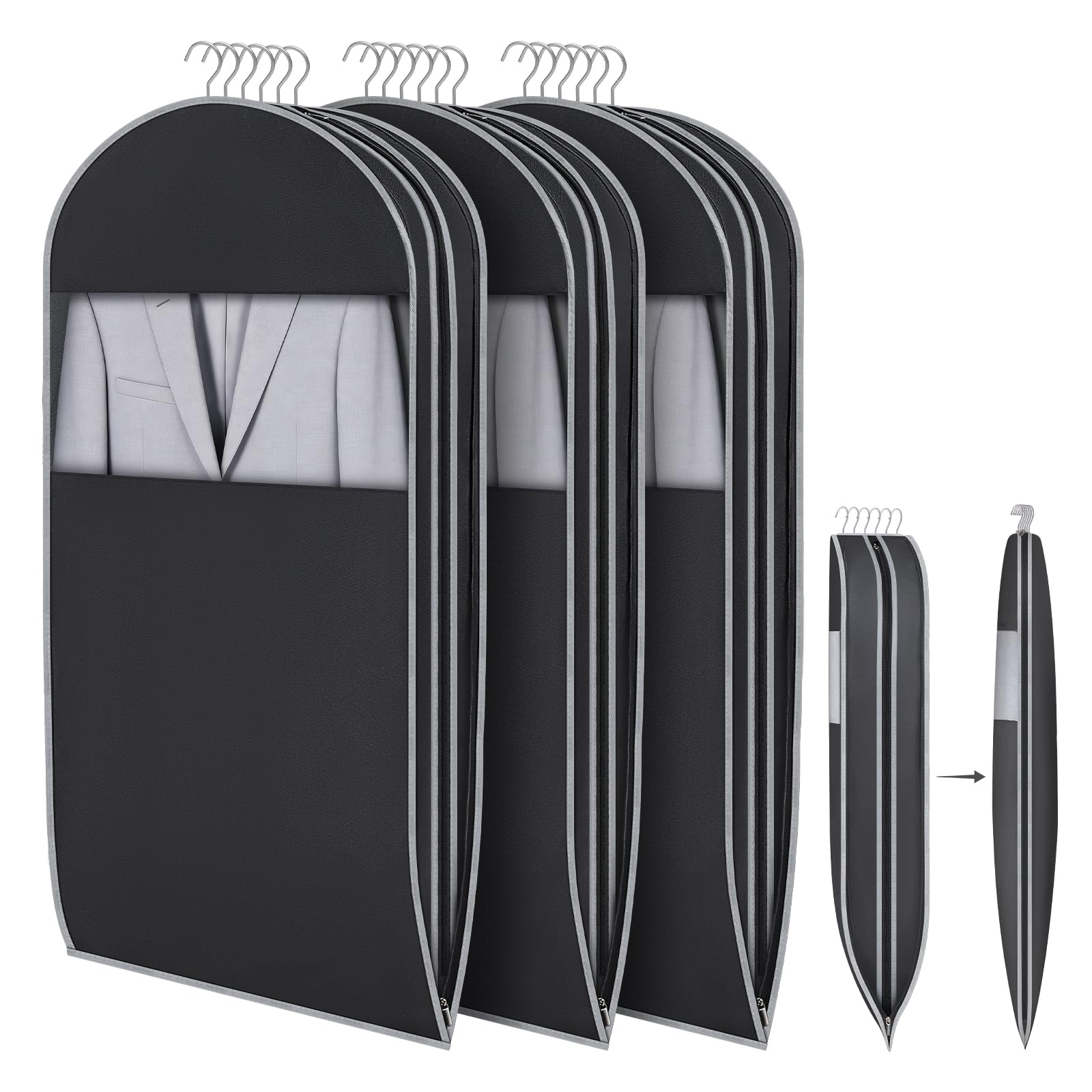 KEEGH Space Saving Suit Covers and Garment Bag with Self Comression Zipper