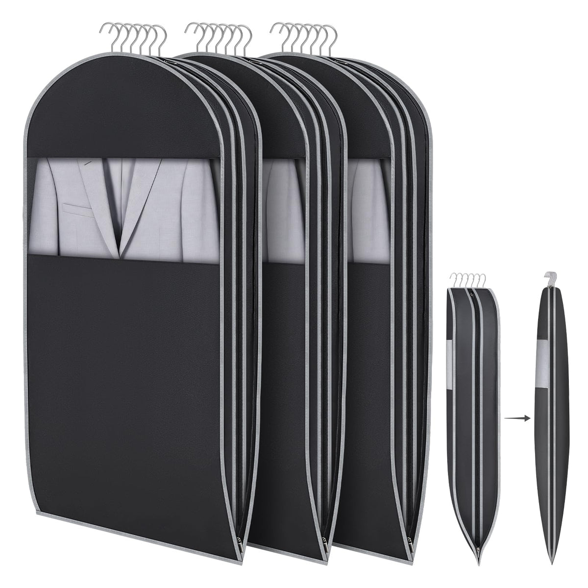 KEEGH Space Saving Suit Covers and Garment Bag with Self Comression Zipper