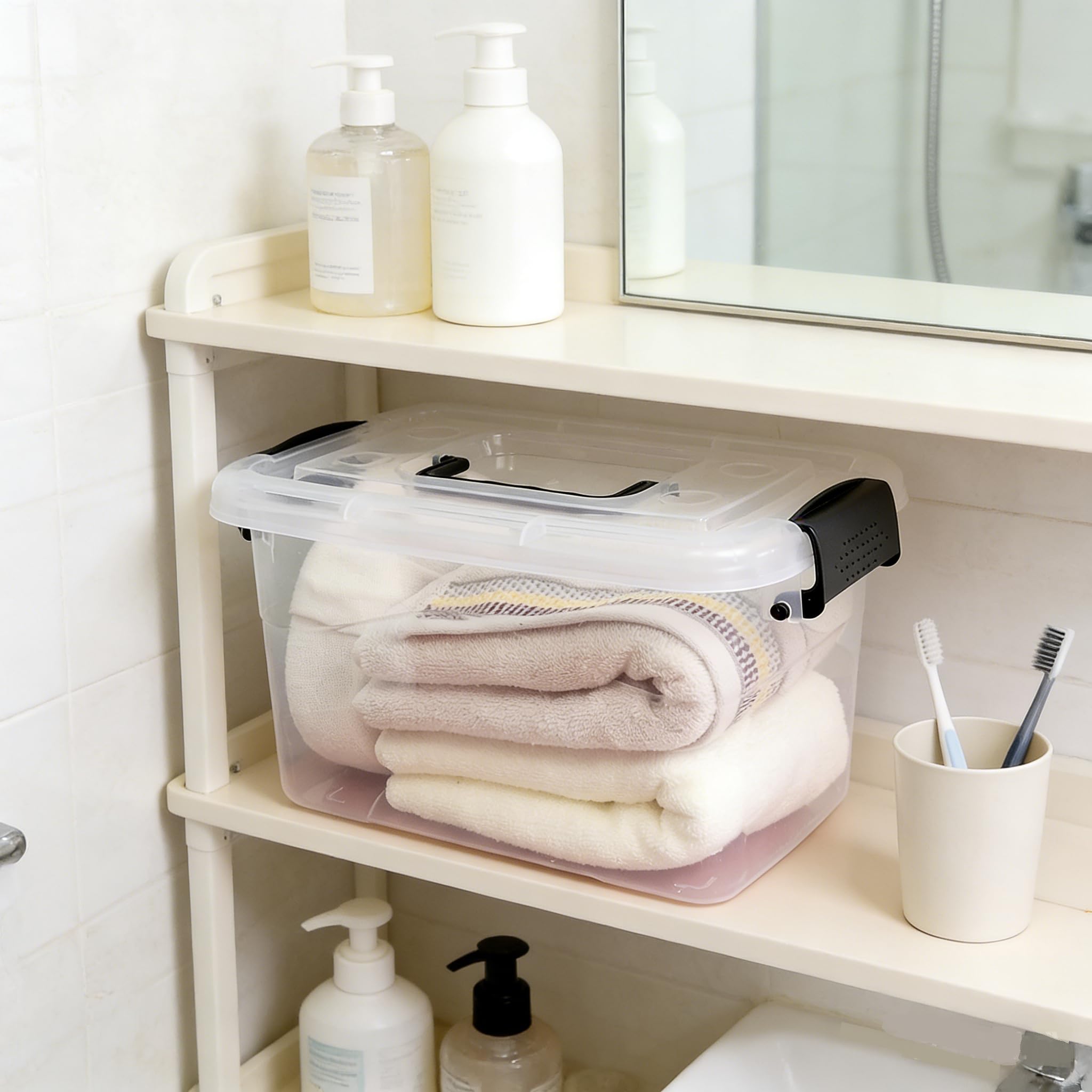Uumitty 6 Packs Plastic Storage Box, 5 Litre Small Storage Organizer Bin