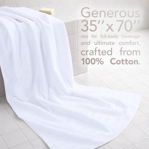 American Soft Linen Jumbo Large Bath Towels, 100% Turkish Cotton 35 in 70 in, Bath Towel Sheets for Bathroom, White Bath Sheet