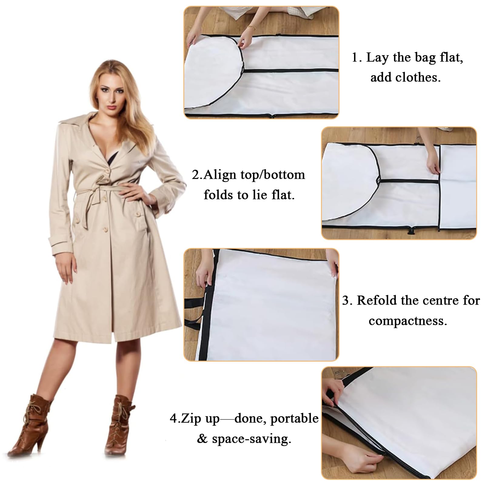 2-Pack Extra Long Garment Bags (180cm) | Clear View Hanging Covers for Wedding Dresses, Gowns & Coats | Dust & Water Resistant