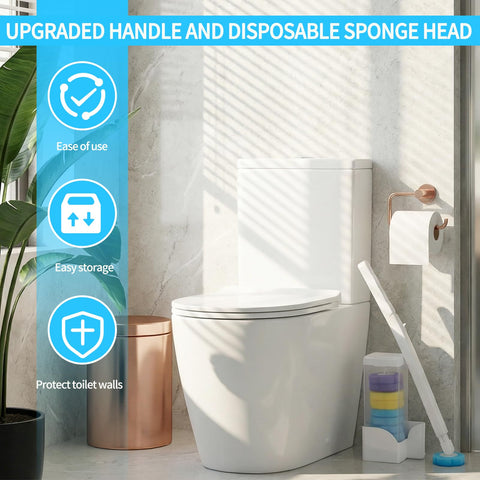 saerryor 54 Pcs Disposable Toilet Brush with Handle Toilet Brush Refills