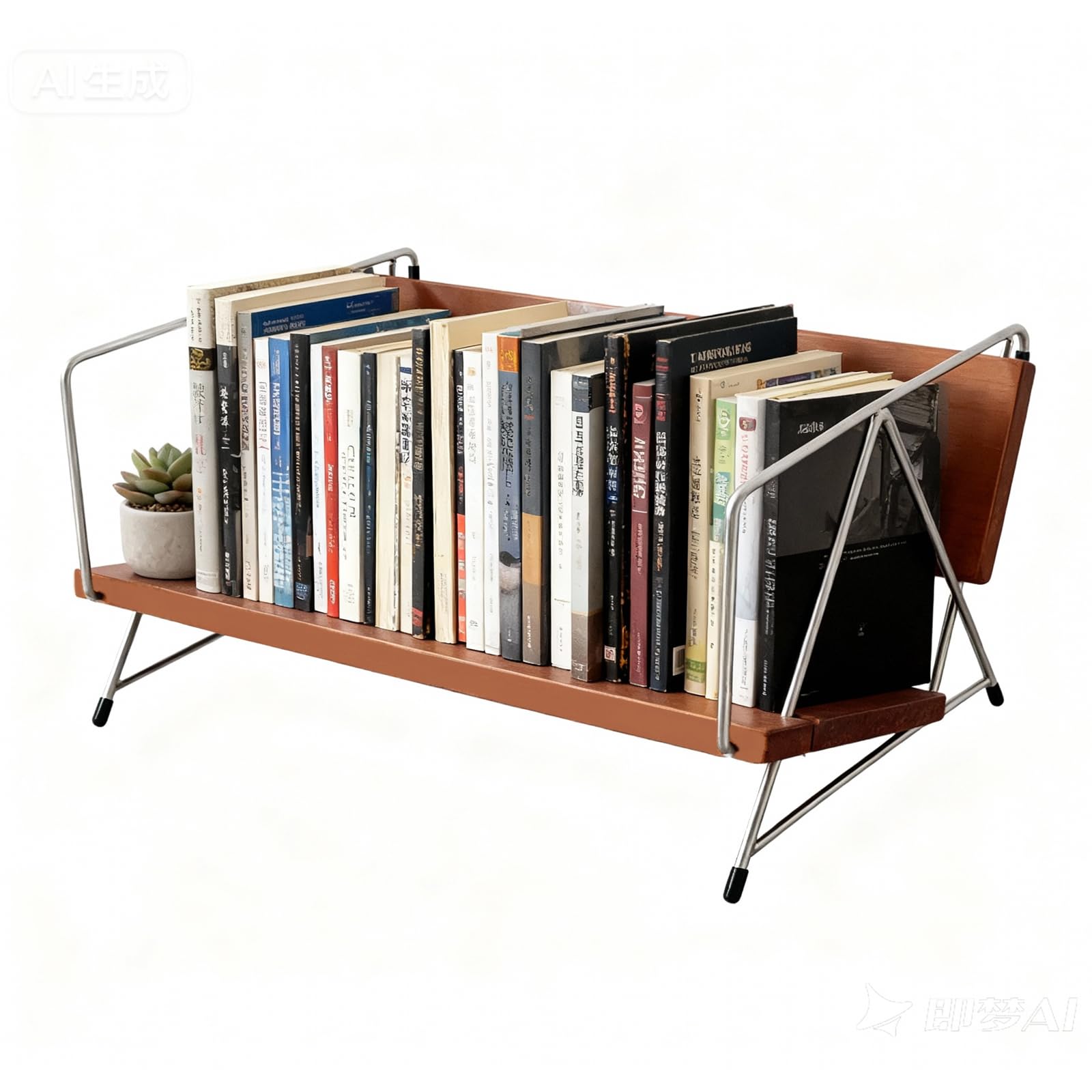 Tilting Desktop Bookshelf for Desk, Wood Book Organizer & Tabletop Shelf