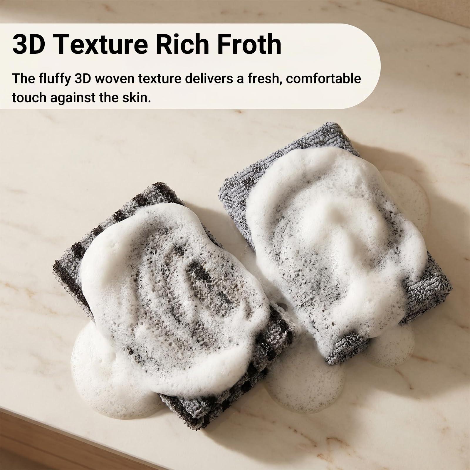 Exfoliating Shower Towel, 2 Pack Extra Long Back Scrubber Washcloth