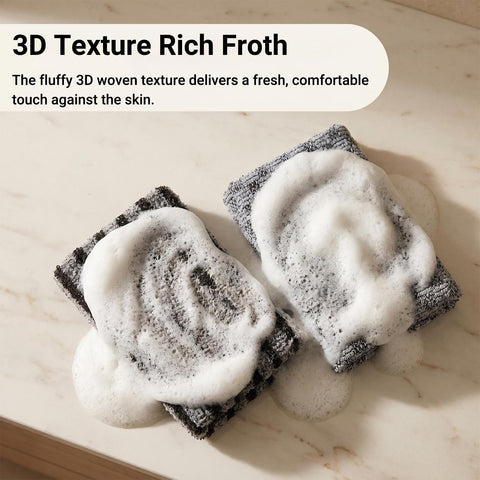 Exfoliating Shower Towel, 2 Pack Extra Long Back Scrubber Washcloth