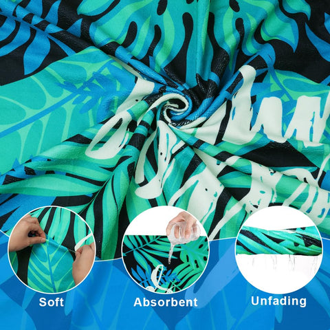 flintronic Microfiber Oversized Lightweight Beach Towel 160x80cm Extra Large Thin Sand Free Towels Travel Swim Pool Camping for Adults Women Men