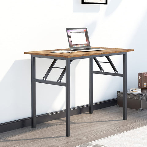 sogesfurniture Folding Table Office Study Writing Desk Computer PC Laptop Table Workstation Dining Gaming Table, No Install Needed, 100x60x75cm