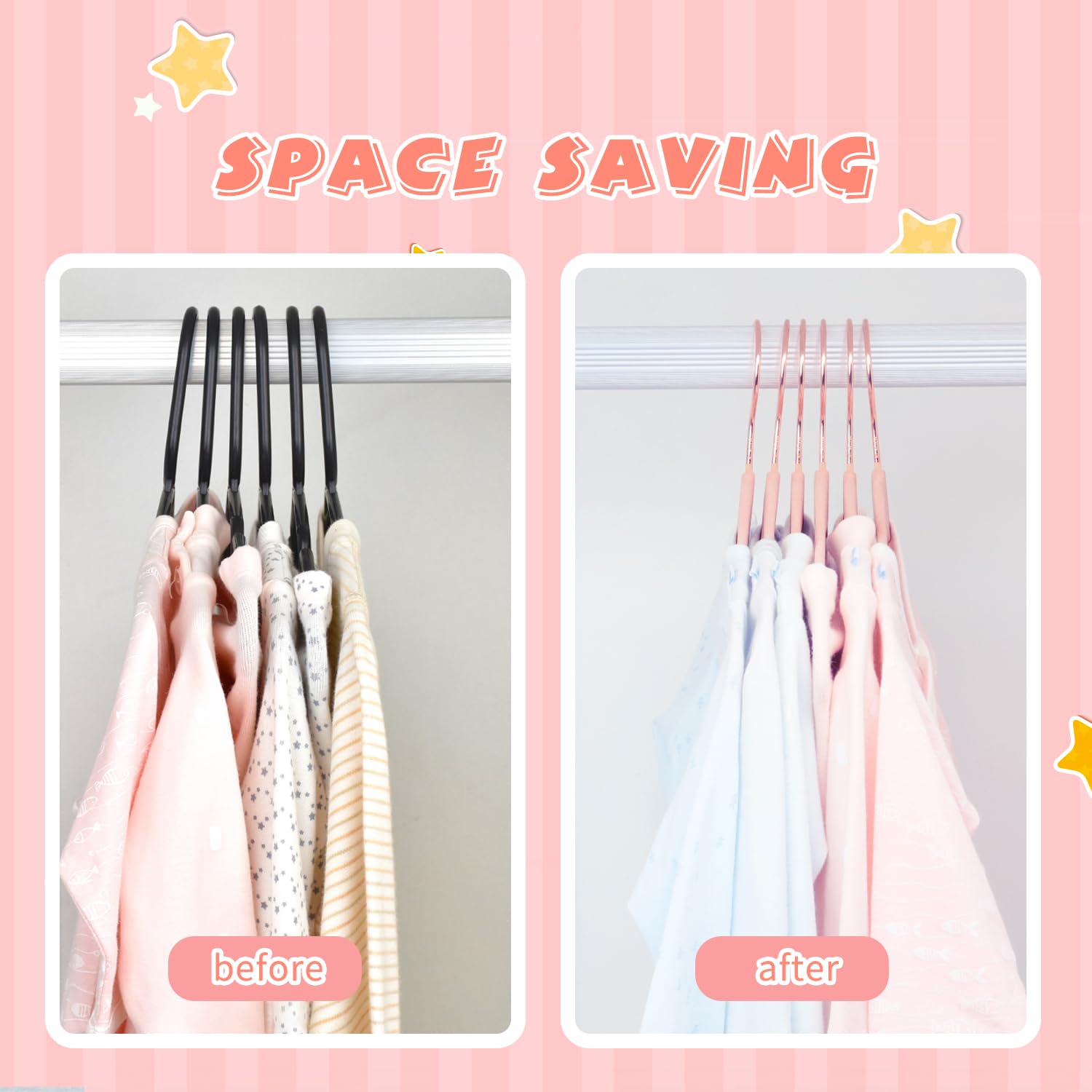 ManGotree Baby Velvet Hangers with Swivel Rose Gold Hook 15 Pack Light Pink