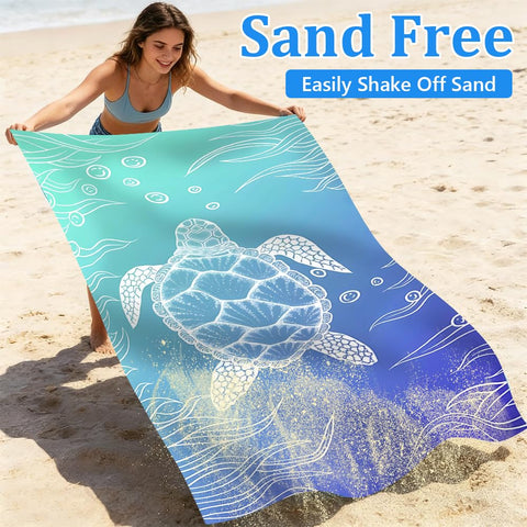 Jonuin 2 Pack Microfibre Beach Towels for Adults, 180 × 90 cm Extra Large Microfibre Beach Towel with Double Side Print, Quick Dry Towel