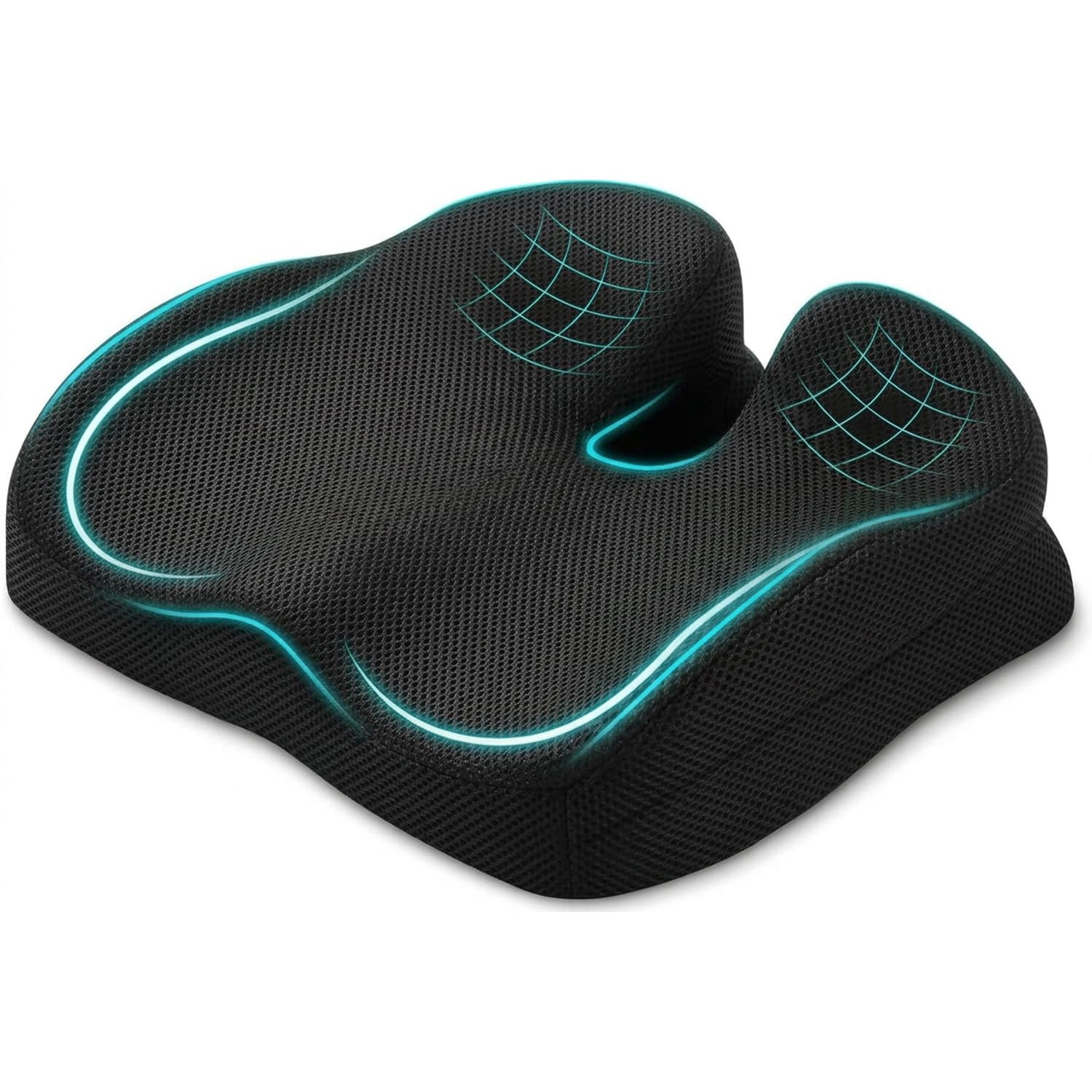 Chemlliy Dual-Layer Memory Foam Seat Cushion, Ergonomic Office Chair Cushion Car Seat Cushion for Long Sitting