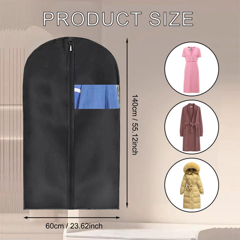 YMWALK 2-Pack Breathable Garment Bags, Long Suit Covers, Dustproof and Waterproof Storage with Zipper, Ideal for Suit, Coat, and Dress Protection