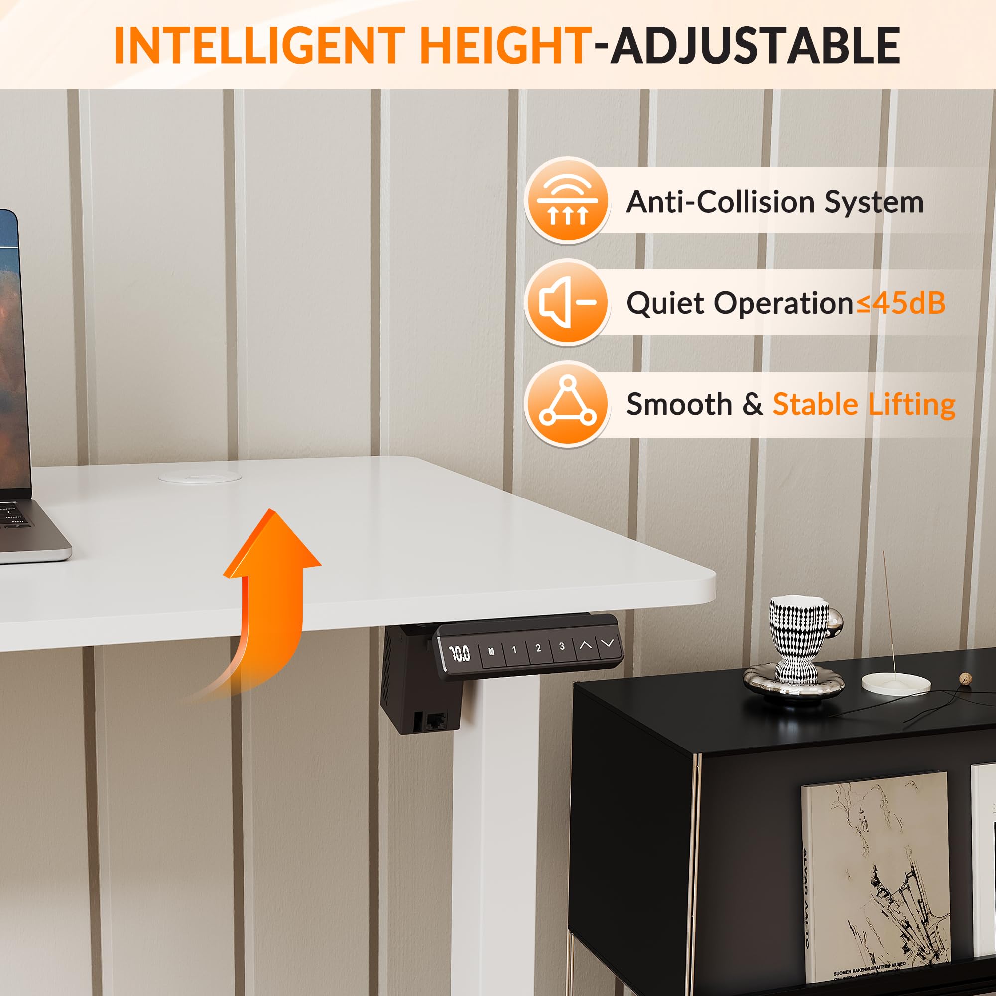 ELEGANT Electric Standing Desk 120x60cm, Height Adjustable Sit Stand Desk