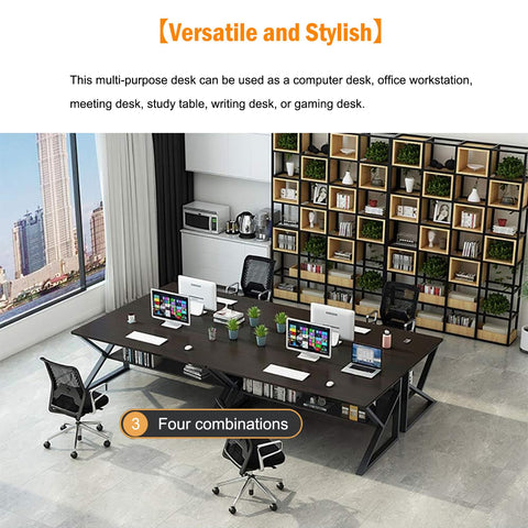100cm Computer Desk with Bookshelf, Black Willow, Home Office Desk