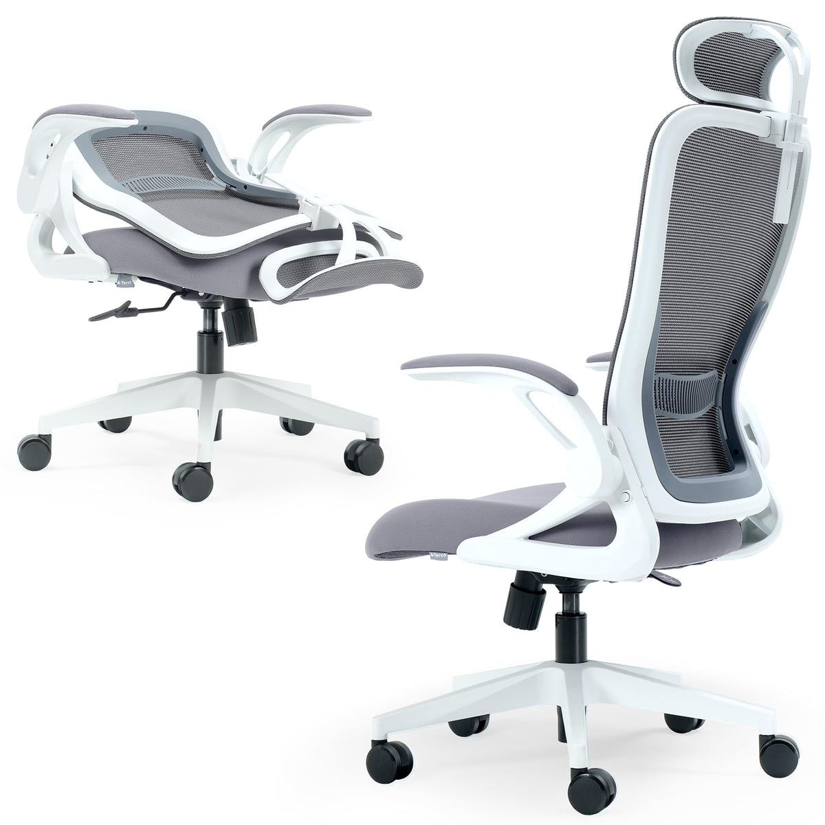 Tervo Model U | Folding Office Chair for Small Spaces | Ergonomic Design with High Rebound Mesh | Computer Desk Chair for Gaming | For Adults & Kids
