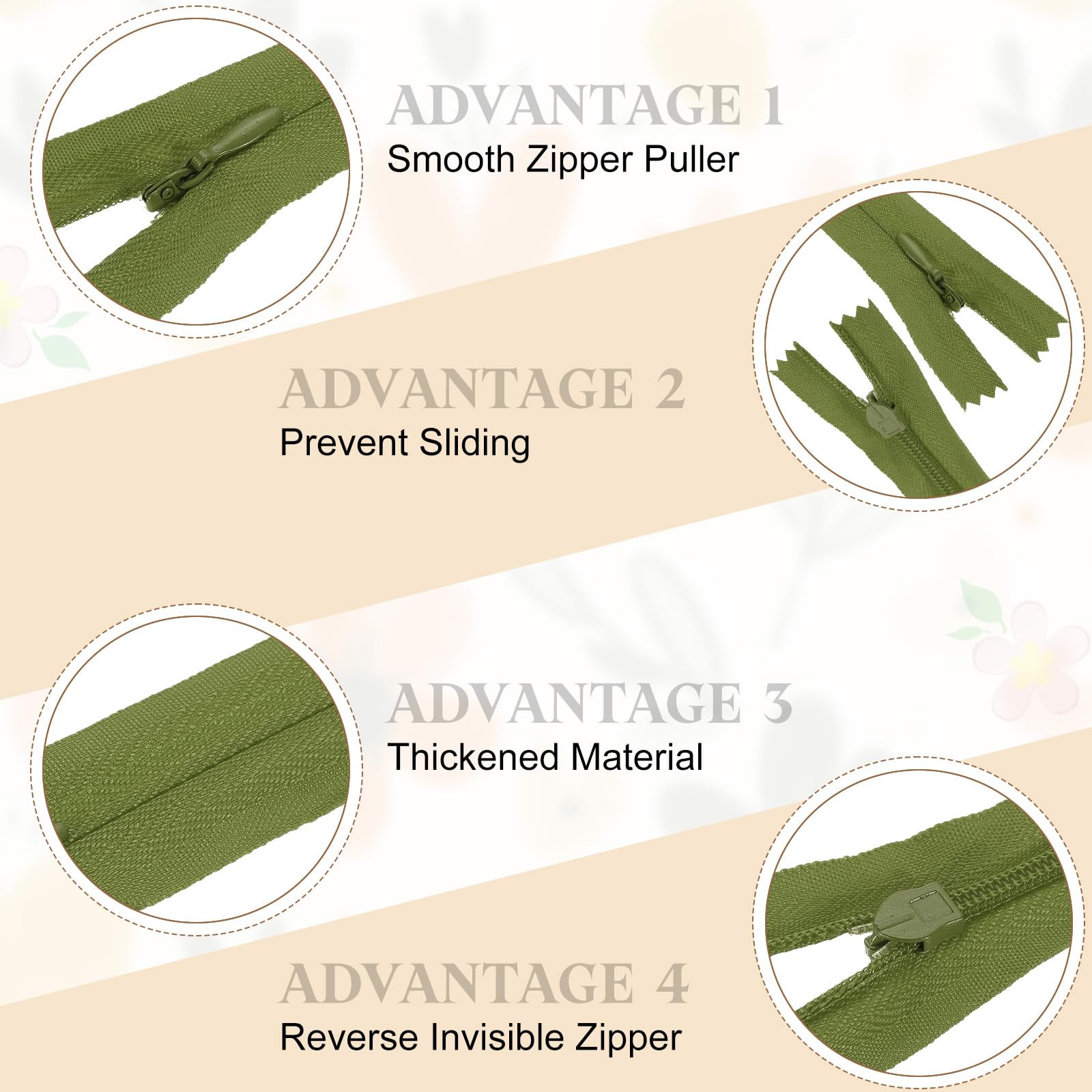 sourcing map 10Pcs 30cm/12-Inch Nylon Coil Zippers, #3 Closed End Separating Jacket Zippers Bulk Frame Replacement for Tailor Sewing Bag Craft