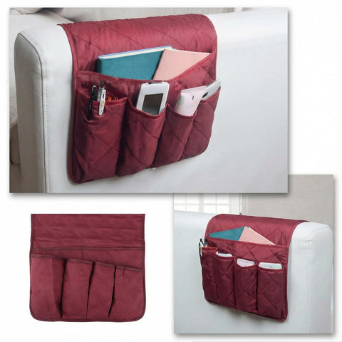 YancLife Sofa Armrest Organizer, Sofa Couch Waterproof Chair Armrest Durable Soft Caddy Organizer Holder for Phone, Cellphone, Book, Magazines