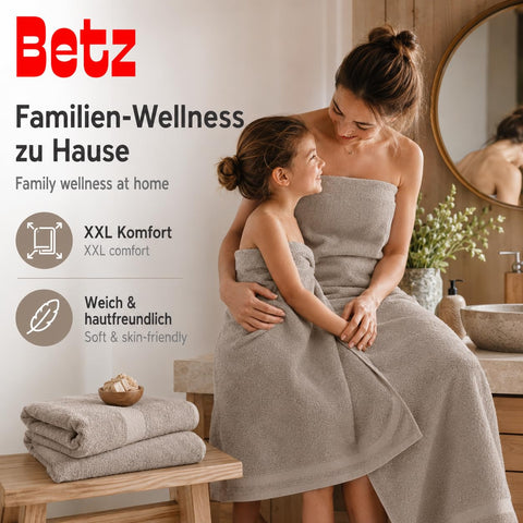 Betz 2 pieces Sauna Towel PALERMO 80x200 cm 100% Cotton color stone grey