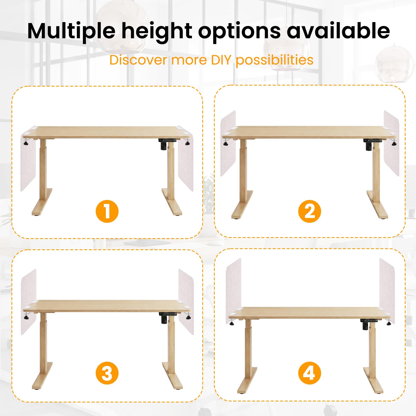2-Pack Felt Desk Dividers, Clamp-On Privacy Panels, 60 x 60 cm, Oatmeal