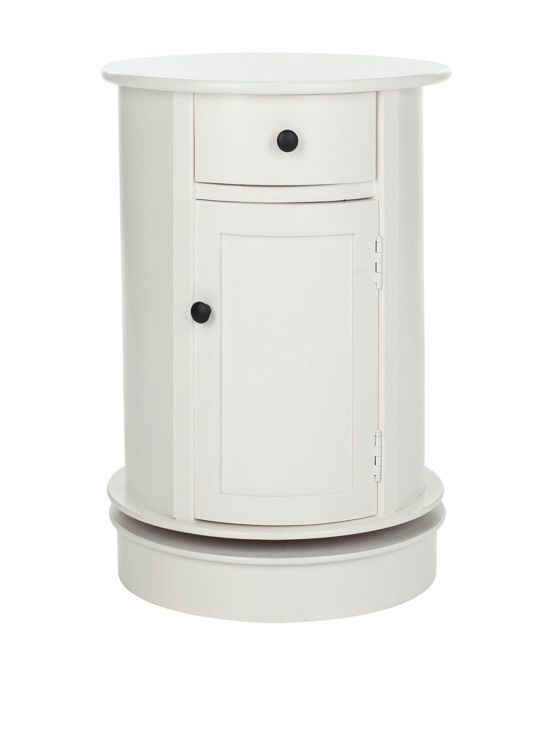 SAFAVIEH Modern Wooden Accent Table with Storage, in Distressed and Cream, 45 X 45 X 65