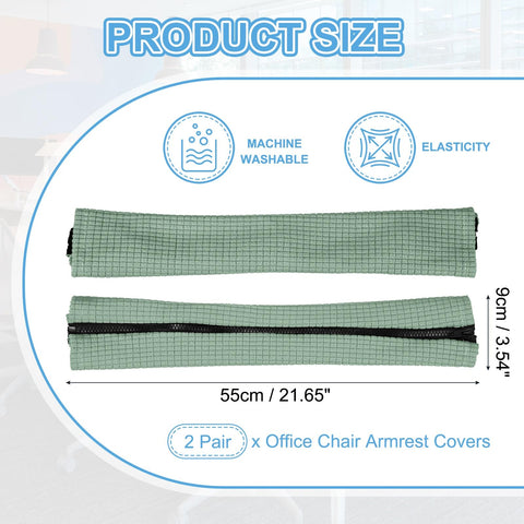 PATIKIL 55 x 9cm Office Chair Armrest Covers, 2 Pair Office Chair Arm Covers Computer Chairs Arm Rest Cover with Zipper Removable Rest Slipcover Hand