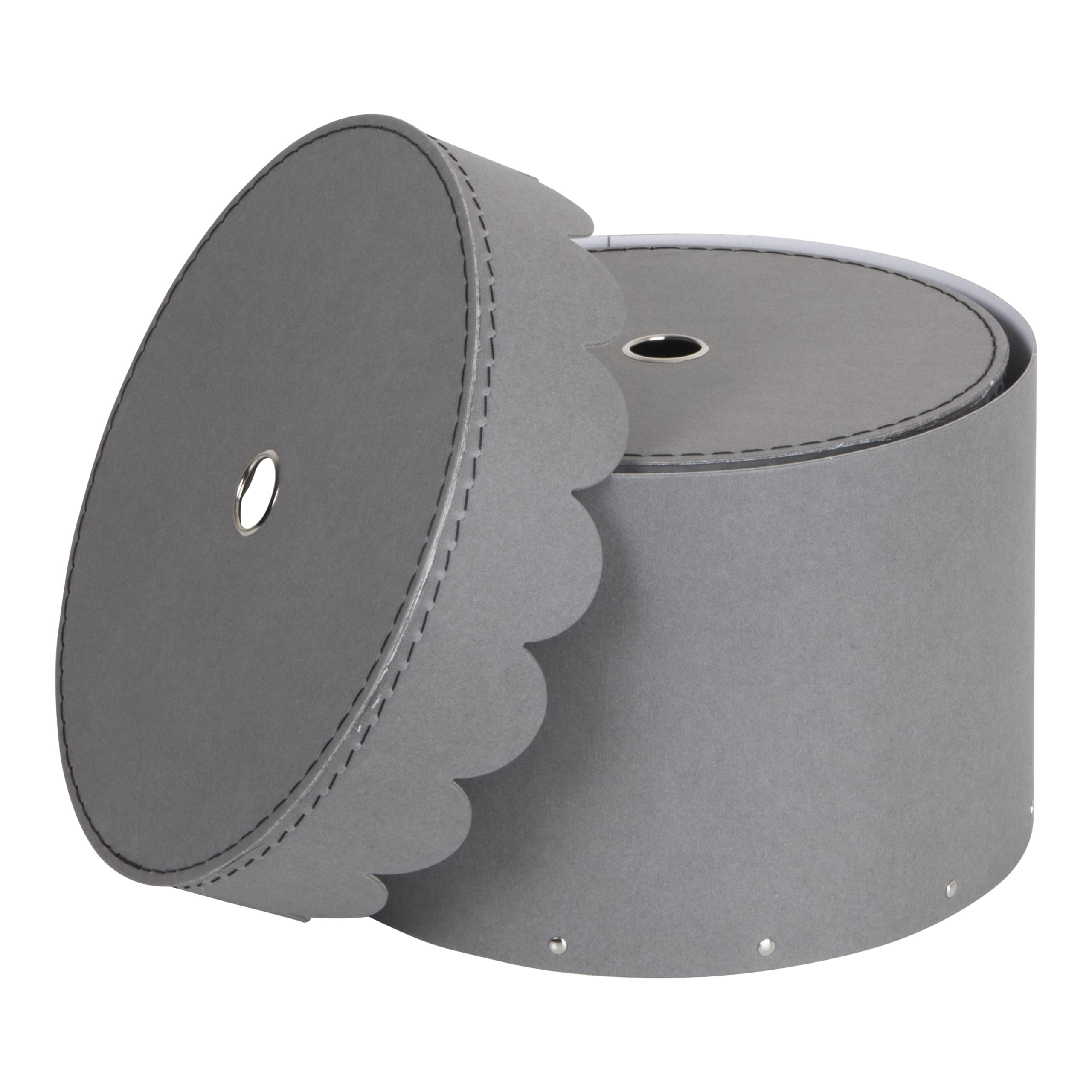 Bigso Box of Sweden WILMA Set of 2 Round Storage Boxes with Lids - Organiser Box with Lid for Clothes, Toys etc.