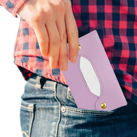 Purple Pocket Tissue Holder - Tissue Holder | Travel Pouch for Tissue | Pocket Paper Towel | Tissue Bag Holder | Towel Pu Leather Case