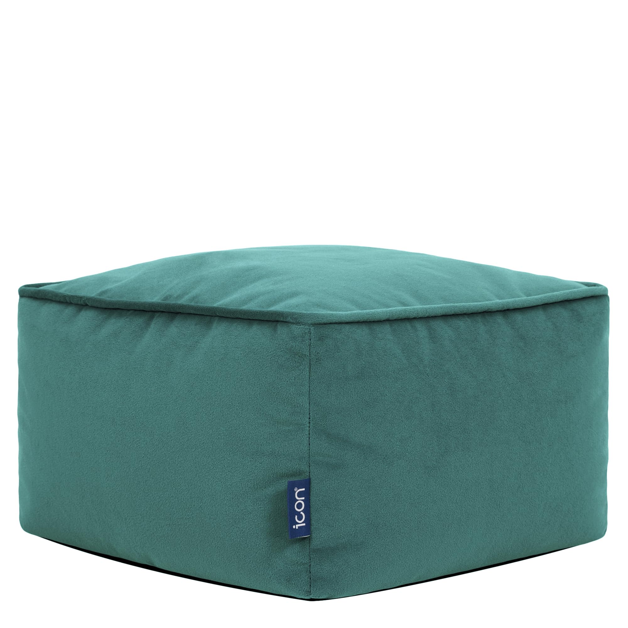 icon Amara Velvet Small Bean Bag Footstool with Filling Included, Teal