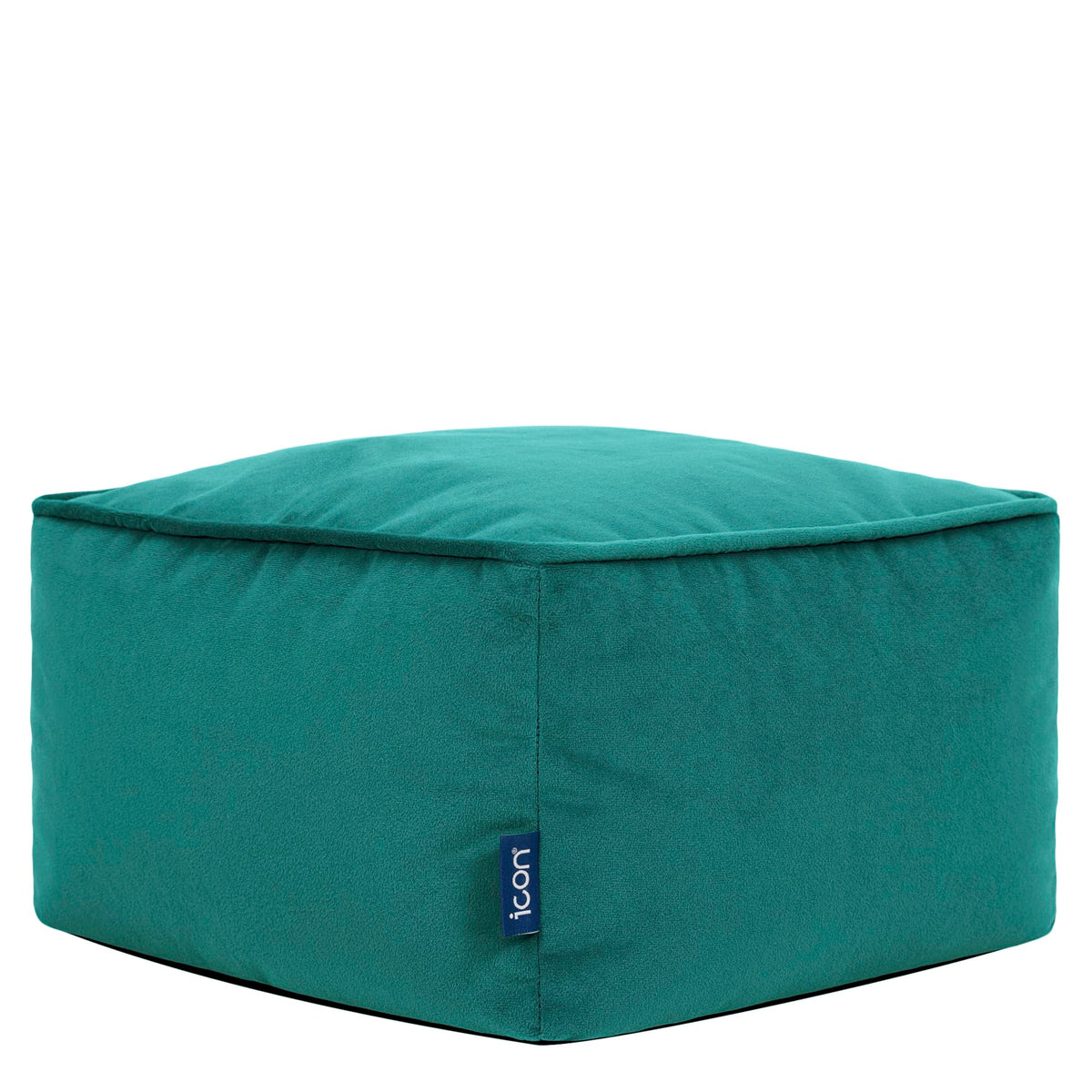 icon Amara Velvet Small Bean Bag Footstool with Filling Included, Teal
