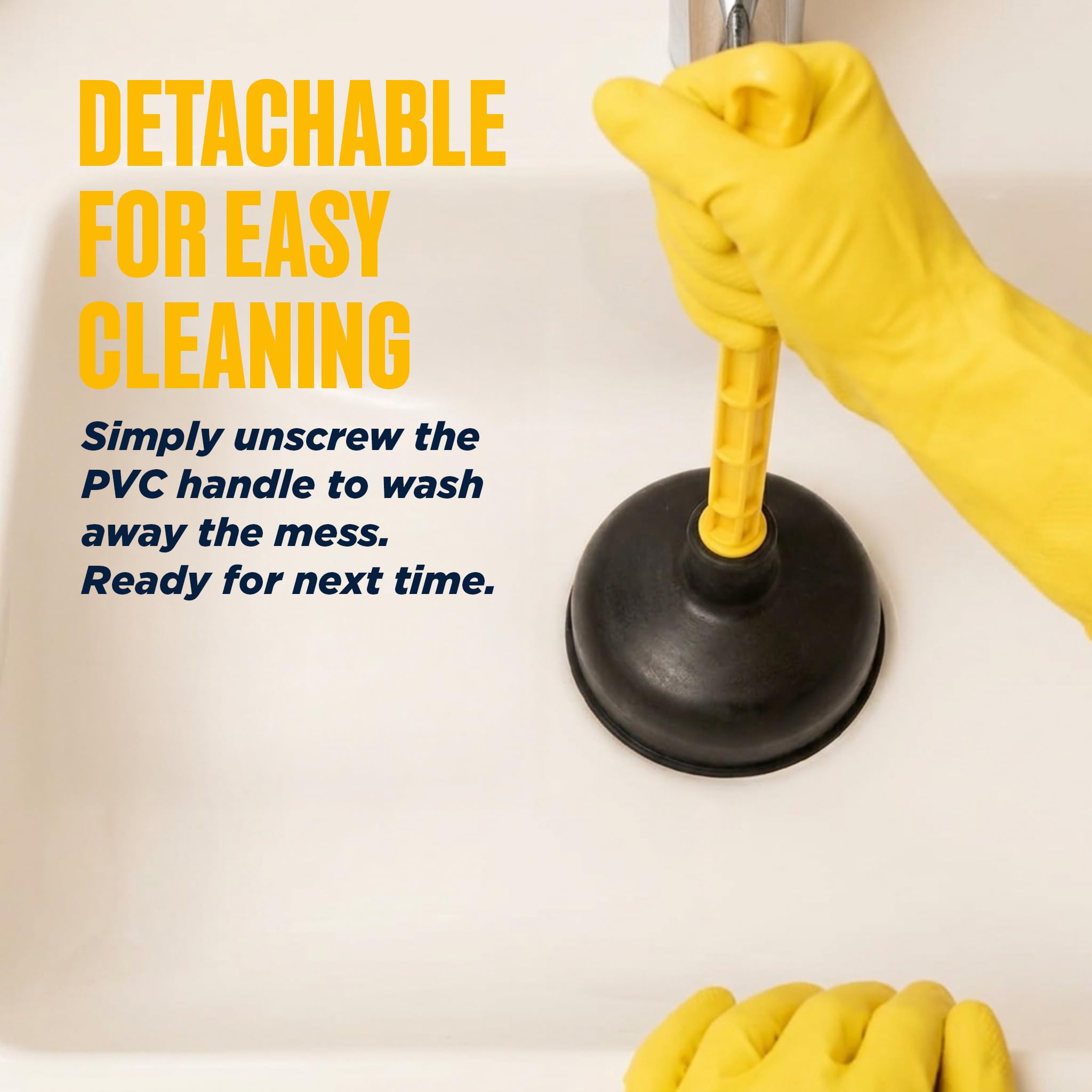 Mario10 Heavy Duty Drain Plunger & Sink Unblocker, Suction Cup, 5.51-in