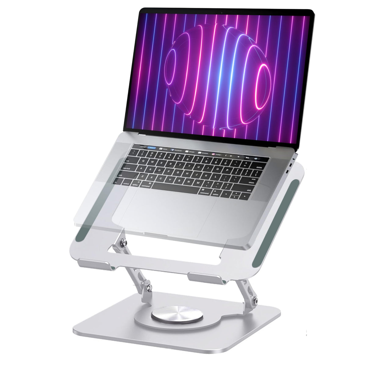 MENDELEEV STYLE Silver Laptop Stand for Desk with 360 Rotating Base Compatible with MacBook Pro/Air Notebook up to 16 Inches Computer Stand for
