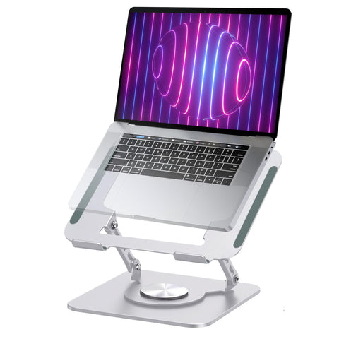 MENDELEEV STYLE Silver Laptop Stand for Desk with 360 Rotating Base Compatible with MacBook Pro/Air Notebook up to 16 Inches Computer Stand for