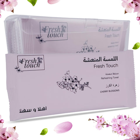 G4GADGET Luxury Disposable Refreshing Towel Wipes 6 Pack - Cherry Blossom Scent | 25cm x 25cm Towels for Hands & Face | Hot & Cold Use