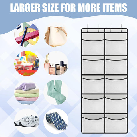 Hocklliy Hanging Storage Organiser,Hanging Organiser with 10 Pockets for Closet,Over the Door Storage Pockets,for Wardrobe Bedroom Toys Clothes Shoe