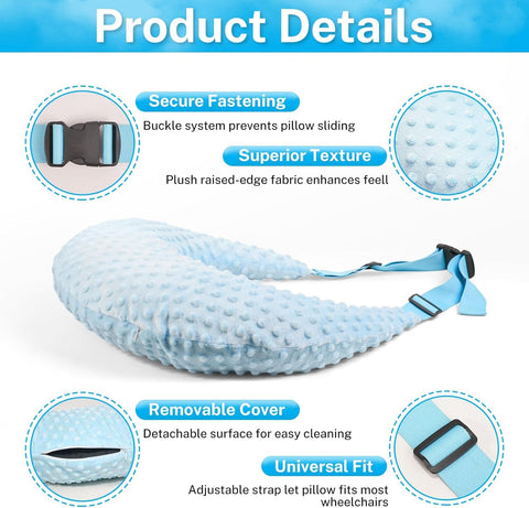 OUWERALL Wheelchair Pillow, Cotton, Adjustable Lumbar Support, Breathable, Arm Support, Lumbar Protection, Prevention of Forward Bumping