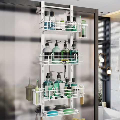 HapiRm Over Door Shower Caddy - 4 Tier Adjustable Shower Caddy Hanging