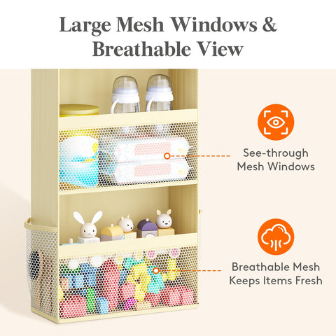 Lifewit 4 Tier Over the Door Diaper Organiser, Hanging Storage, Beige