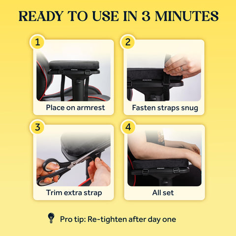 WESTERN COMFORT Thick Office Chair Arm Pads - Office Chair Arm Covers - Armrest Pillow (Flat)