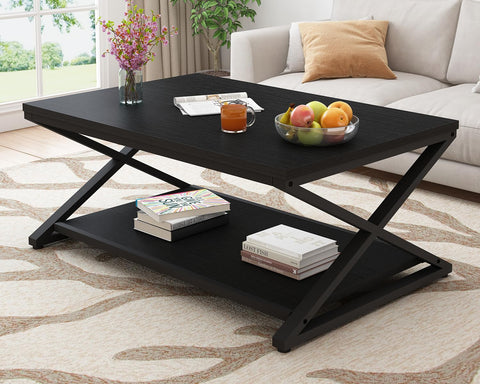 HSH Coffee Table for living room coffee tables Storage 100cm Black Oak
