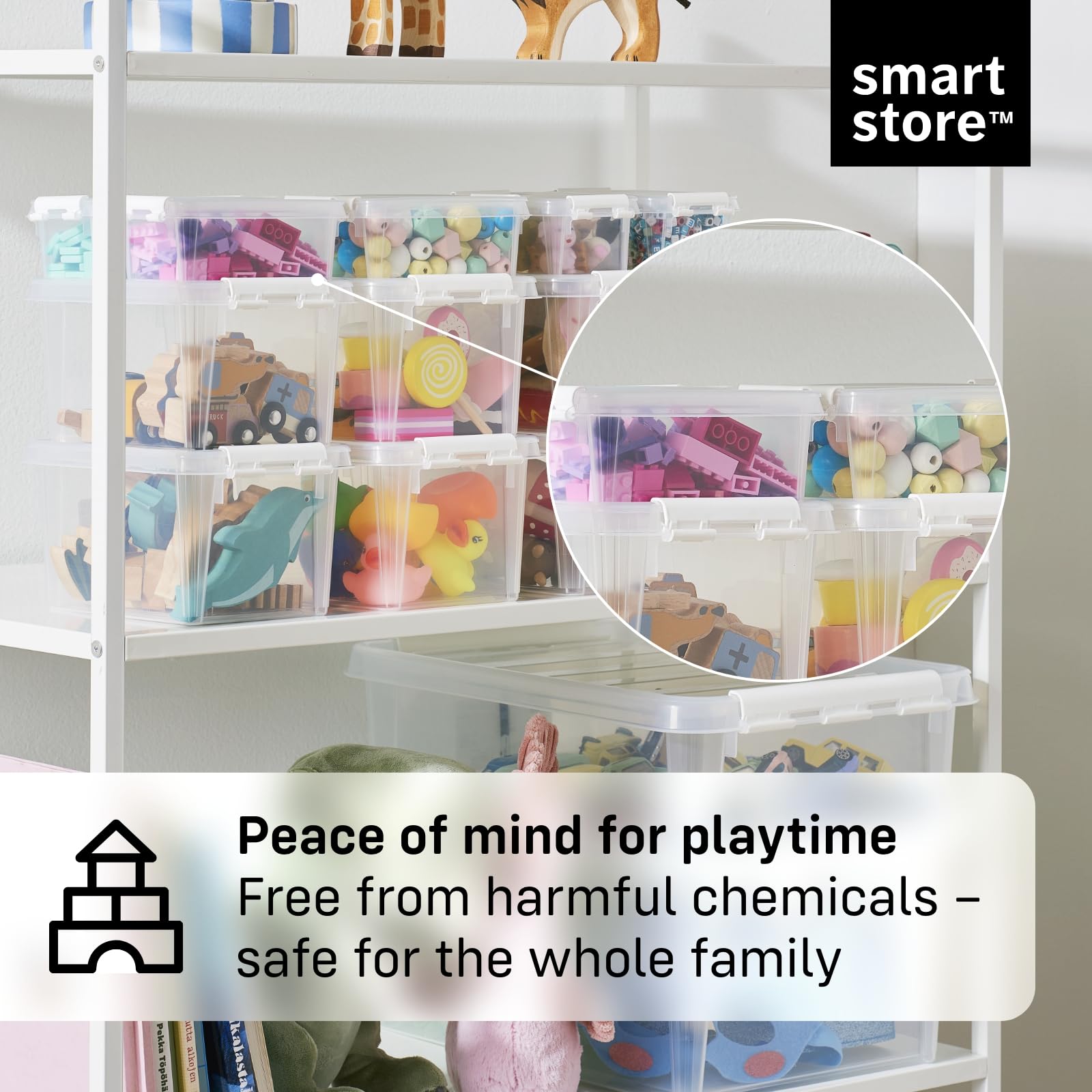 SmartStore - 10x Small Plastic Storage Box with Lid 0.3L (15x9x6cm) |Storage Drawers|Food-Safe Material| Tiny Organisation|BPA-Free|Durable Mini
