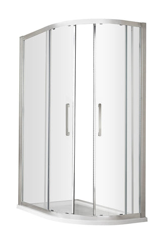 Hudson Reed M1290QH4 Apex Modern Bathroom EasyFit Offset Quadrant Shower Enclosure with 8mm Toughened Safety Glass and Round Handles, 1200mm x 900mm